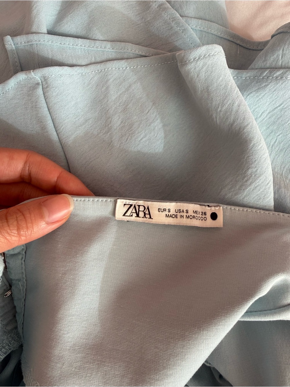 Zara Powder Blue High-Low Ruffle Skirt - Picture 4 of 4